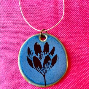 Blue Polymer Clay Pendant